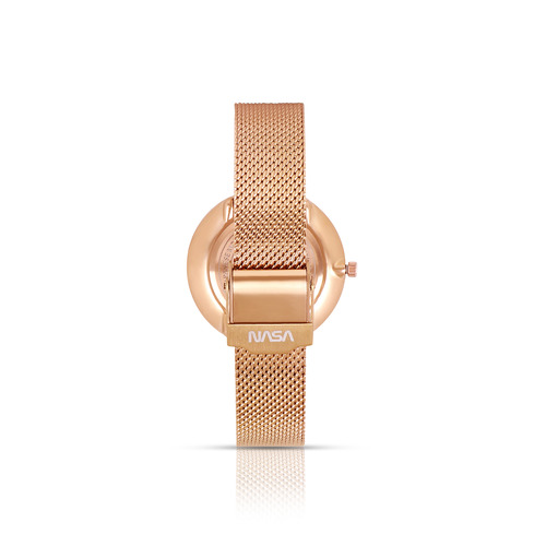NASA Orbital Rosegold Black Ladies Watch