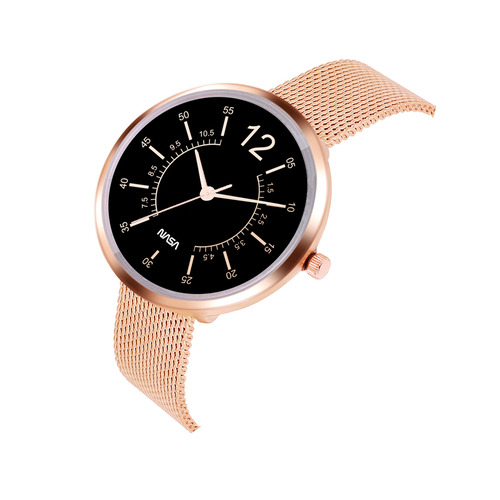 NASA Orbital Rosegold Black Ladies Watch
